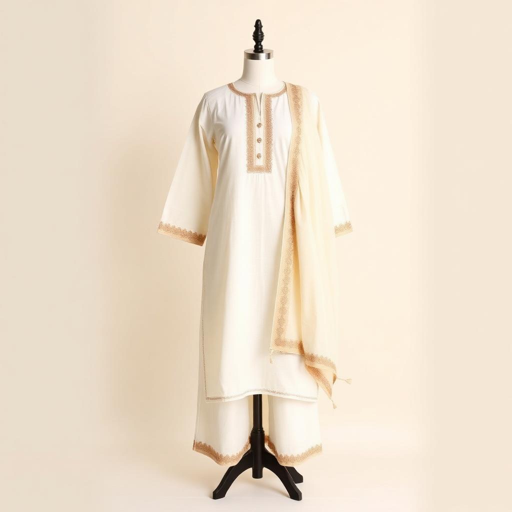 Kesar Cream Kurta Set